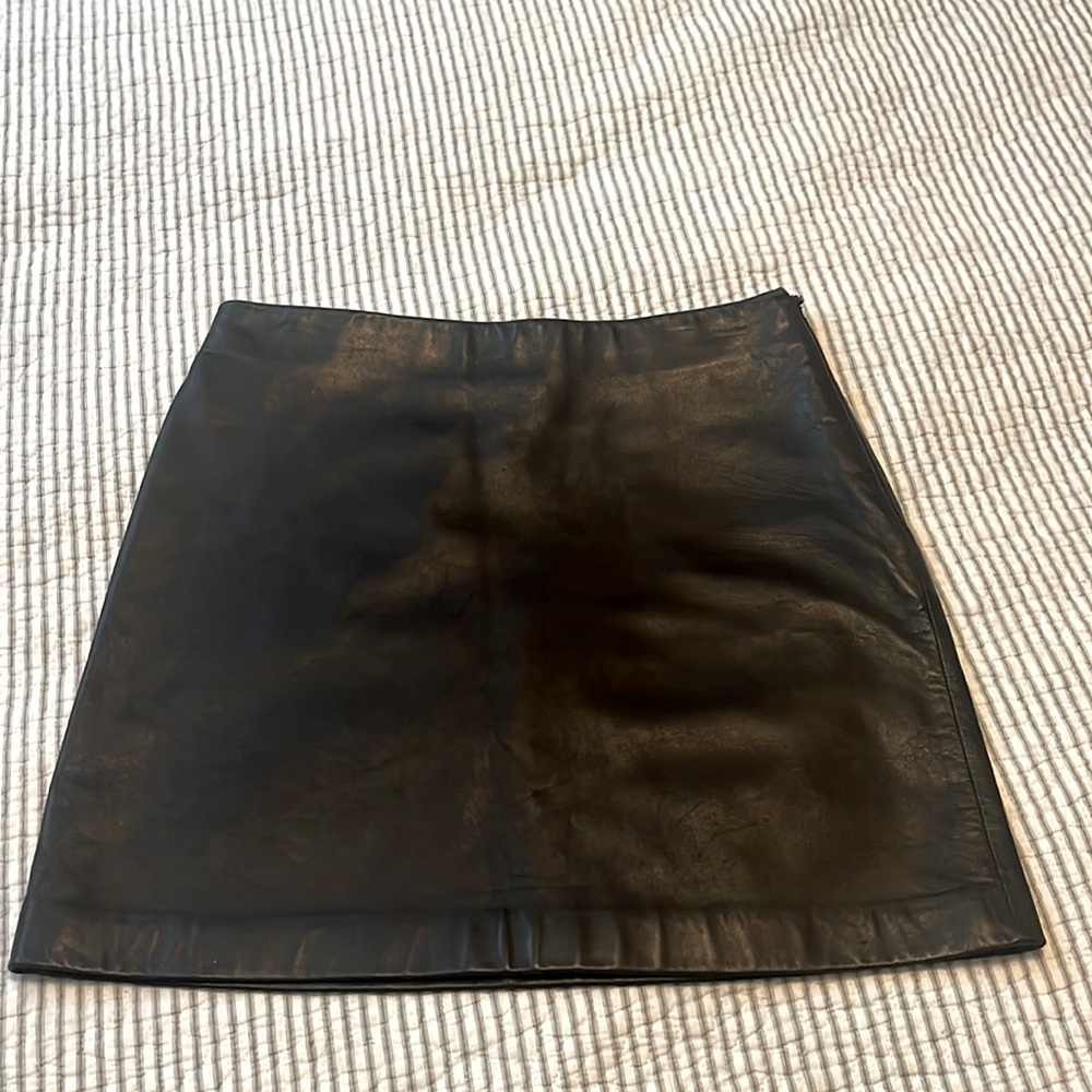Black leather mini